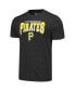 ფოტო #3 პროდუქტის Men's Charcoal, Black Pittsburgh Pirates Meter T-shirt and Pants Sleep Set
