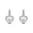 Фото #2 товара Romantic silver earrings with pearl and zircons EA95