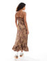 Reclaimed Vintage maxi slip dress with lace trims in leopard print