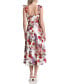 Фото #2 товара Women's Linen-Blend Floral-Print Fit & Flare Dress