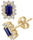 ფოტო #1 პროდუქტის EFFY® Sapphire (3/4 ct. t.w.) & Diamond (1/10 ct. t.w.) Halo Stud Earrings in Gold-Plated Sterling Silver
