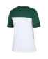 Фото #2 товара Women's White, Heather Green Michigan State Spartans Frost Yourself Notch Neck T-shirt