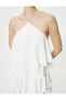 Фото #29 товара Katlı Bridal Mini Elbise Halter Yaka Taş Detaylı Astarlı