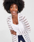 Фото #3 товара Women's Striped Long Cardigan, Created for Macy's