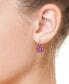 EFFY® Multi-Gemstone (4-5/8 ct. t.w.) & Diamond (1/10 ct. t.w.) Dangle Cluster Hoop Earrings in Gold-Plated Silver