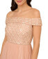 Фото #3 товара Women's Beaded Off-The-Shoulder Gown