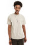 Dr Denim Trooper American 90's cut relaxed fit t-shirt with 'world traveller' graphic back print in pale taupe