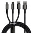 Фото #1 товара Kabel przewód 3w1 USB USB-C Iphone Lightning microUSB 3.5 A 1.5 m czarny