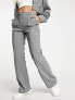 Фото #2 товара COLLUSION flared trousers with waist strap detail in grey co ord