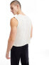 ASOS DESIGN vest in white texture with notch neckline