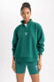 Фото #19 товара Fit Oversize Fit Dik Yaka Kalın Sporcu Sweatshirt A9621ax23au