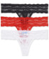 Фото #2 товара Women's 3-Pk. Lace Kiss Thong Underwear 970582