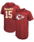 Фото #1 товара Футболка с капюшоном Fanatics мужская Patrick Mahomes Красная Kansas City Chiefs Player Name Number Tri-Blend.