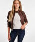 Фото #1 товара Juniors'Faux-Leather Zip-Front Jacket