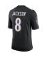 ფოტო #2 პროდუქტის Men's Lamar Jackson Black Baltimore Ravens Speed Machine Limited Jersey