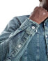 Фото #6 товара ASOS DESIGN relaxed denim shirt with panel detailing in acid blue wash