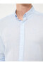 Фото #4 товара Regular Fit Uzun Kollu Keten Karışımlı Karışımlı Erkek Gömlek