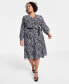 Фото #1 товара Plus Size Animal-Print Kate Midi Dress
