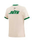 Women's Cream New York Jets Retro Classic Ringer T-Shirt