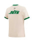 Women's Cream New York Jets Retro Classic Ringer T-Shirt Бежевый, L - фото #4