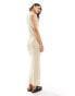 ASOS DESIGN knitted scoop maxi dress in textured wave stitch in neutral stripe Neutral gestreift, M - EU 40-42 - фото #4