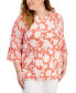 Фото #1 товара Plus Size Ruffled-Sleeve Top, Created for Macy's