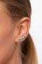 Charming longitudinal silver earrings with zircons EA85W