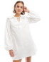 Фото #1 товара ASOS DESIGN mini dress with oversized collar in white