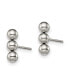 Stainless Steel Polished 3 Ball Earrings