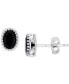 ფოტო #1 პროდუქტის Black Spinel Oval Stud Earrings (1-1/2 ct. t.w.) in Sterling Silver