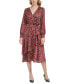 Women's Puffed-Shoulder Faux-Wrap Dress