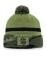 Фото #1 товара Men's Camo Seattle Kraken Military-Inspired Appreciation Cuffed Knit Hat with Pom