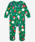 Фото #3 товара Family Pajamas Baby Cotton Snug-Fit Ornament Toss Footed Family Matching Christmas Pajamas, Created for Macy's