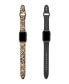 Фото #3 товара Men's and Women's Rose Gold Tone Cheetah and Black Glitter 2 Piece Silicone Band for Apple Watch 38mm