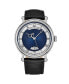 ფოტო #3 პროდუქტის Men's Triumph Automatic Black Leather , Blue Dial , 49mm Round Watch