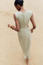 Фото #4 товара Платье миди с пряжкой и вырезами ZARA