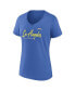 Фото #2 товара Women's Powder Blue Los Angeles Chargers Shine Time V-Neck T-shirt