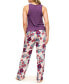 ფოტო #2 პროდუქტის Women's Aerys Pajama Tank & Pants Set