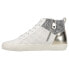 Фото #3 товара Vintage Havana Lester 16 Perforated High Top Womens Gold, Silver, White Sneaker