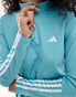 Adidas Performance Hyperglam Training Quarter-Zip track top in turquoise Mint Ton / Weiß, XS - фото #2