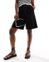 Фото #1 товара ONLY linen mix bermuda short in black