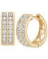 ფოტო #4 პროდუქტის Men's Lab Grown Diamond Channel-Set Small Hoop Earrings (1 ct. t.w.) in 10k Gold, 15mm