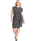 Фото #1 товара Plus Size Abstract-Print Cap-Sleeve Dress