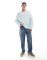 ASOS DESIGN knitted oversized fisherman rib notch neck jumper in light blue Синий, XS - Chest 36 - фото #2