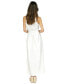 Фото #2 товара Petite Belted Button-Down Linen Maxi Dress