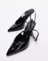 Фото #2 товара Topshop Eliza sling back heeled court shoe in black