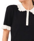 Women's Cotton Ruffle-Collar Short-Sleeve Top