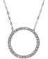 ფოტო #1 პროდუქტის Diamond Circle Pendant Necklace (1/10 ct. t.w.) in 10k White Gold
