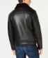 Фото #2 товара Men's Asymmetrical Faux Leather Moto Jacket, Created for Macy's