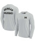 Фото #1 товара Men's and Women's Gray Michigan Wolverines Super Soft Long Sleeve T-shirt